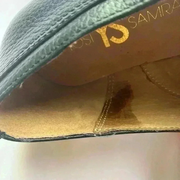 Yosi Samra Black Pointy Flats with Gold Buckle - Picture 11 of 11